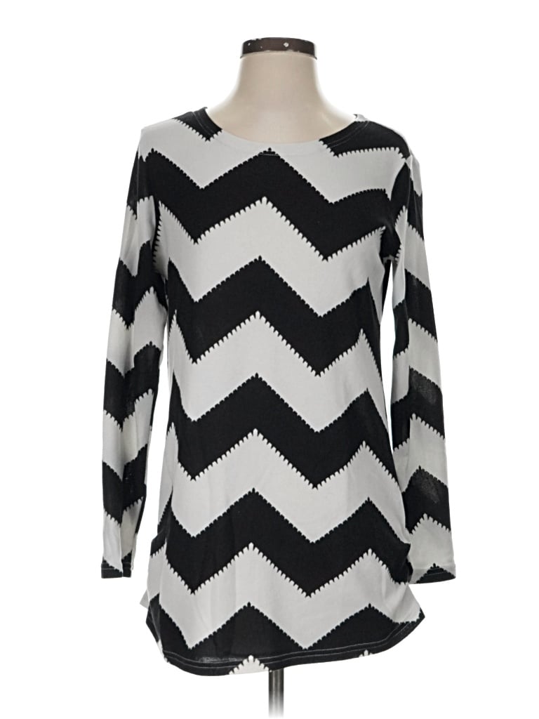 Pre-owned Allegra K Long Sleeve T-shirt In Silver