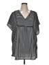 Xhilaration Stripes Black Short Sleeve Blouse Size XL - photo 1