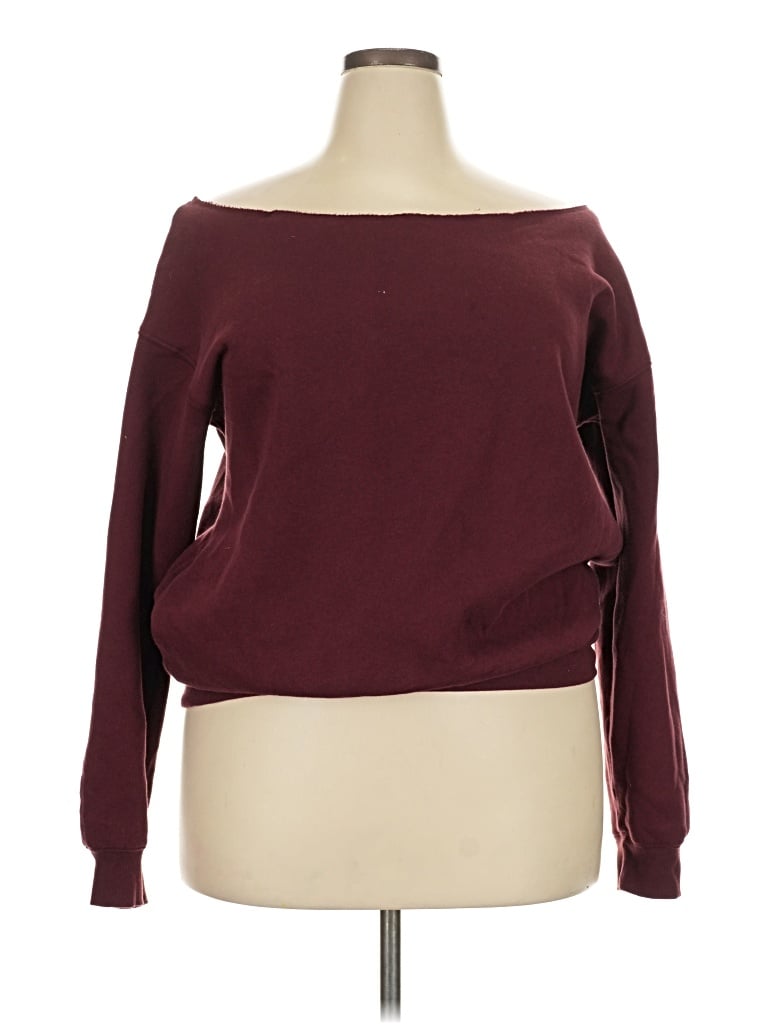 Pre-owned Wild Fable Pullover Sweater In Burgundy