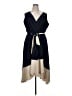 DKNY 100% Polyester Color Block Blue Casual Dress Size 14 - photo 1