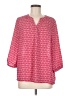 Willi Smith 100% Polyester Hearts Pink 3/4 Sleeve Blouse Size M - photo 1