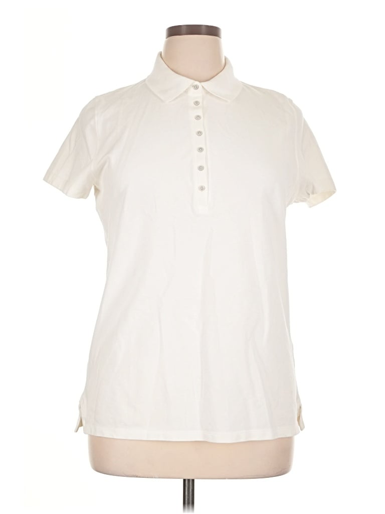 Pre-owned St. John's Bay Short Sleeve Polo Shirt In Ivory