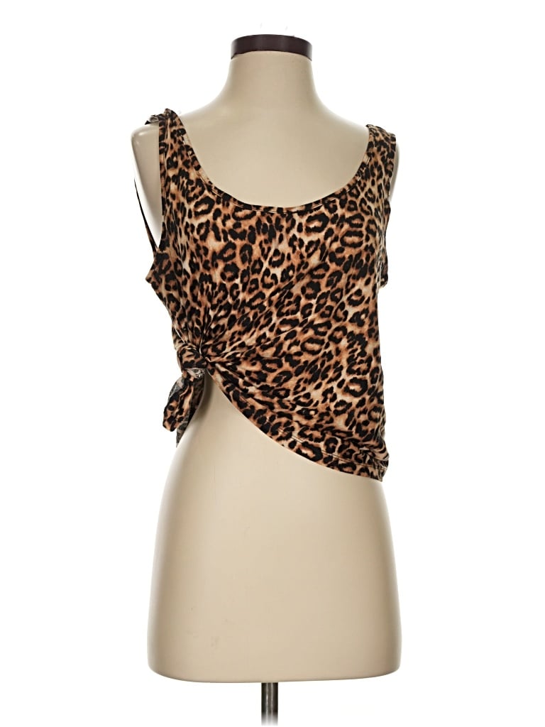 Pre-owned Forever 21 Tank Top Brown One Shoulder Neckline Tops