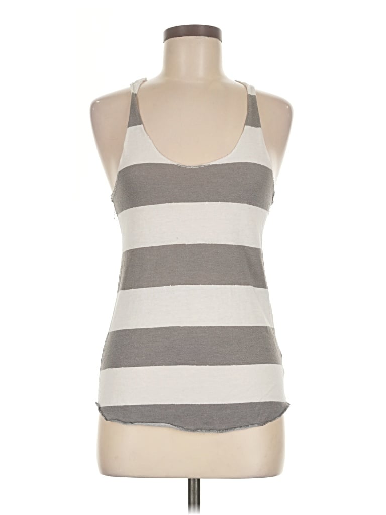 Pre-owned Alternative Earth Tank Top Gray Halter Neckline Tops