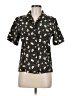 Kathie Lee 100% Polyester Floral Black Short Sleeve Blouse Size 6 - photo 1