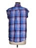Express 100% Rayon Plaid Blue Sleeveless Button-Down Shirt Size M - photo 2