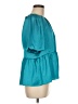 Lilly Pulitzer 100% Polyester Teal Short Sleeve Blouse Size 6 - photo 4