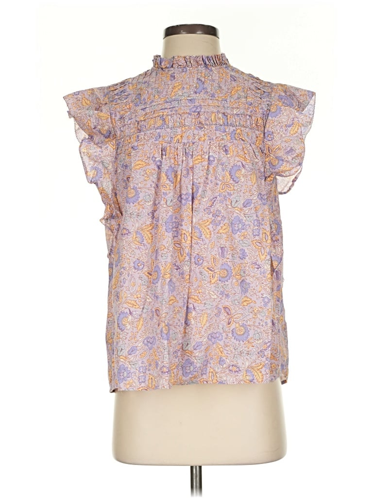 Pre-owned Love The Label Short Sleeve Blouse In Purple
