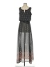 Luxology 100% Polyester Print Gray Casual Dress Size S - photo 1