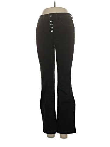Madewell Kick Out Crop Jeans in Black Rinse Wash (view 1)