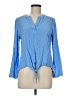 Chico's 100% Rayon Blue Long Sleeve Blouse Size Med (1) - photo 1