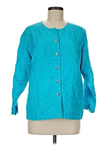 Sigrid Olsen 3/4 Sleeve Button-Down Shirt (view 1)