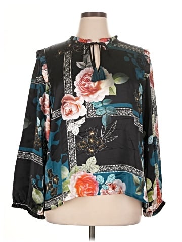 Johnny Was Long Sleeve Silk Top (view 1)