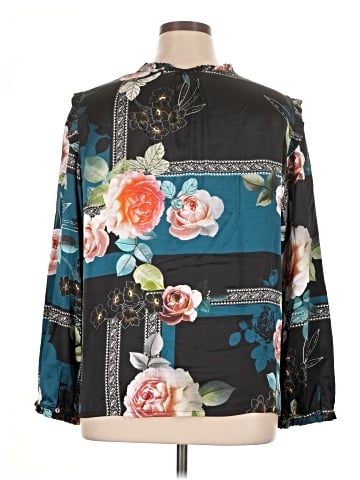 Johnny Was Long Sleeve Silk Top (view 2)
