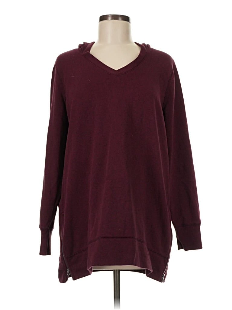 Pre-owned Old Navy Fleece Jacket In Burgundy