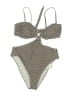Cupshe Polka Dots Gray One Piece Swimsuit Size XL - photo 1