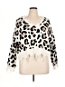 Just Polly 100% Acrylic Animal Print Ivory Pullover Sweater Size XL - photo 1