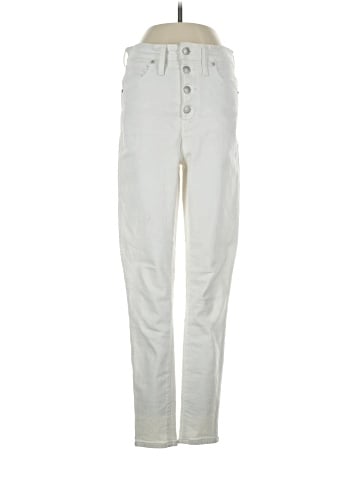 Madewell Tall 10" High-Rise Skinny Crop Jeans in Pure White: Button-Front Edition (view 1)