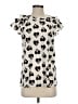 Doe & Rae 100% Polyester Hearts Ivory Short Sleeve Blouse Size S - photo 1