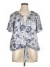 Eclair 100% Polyester Blue Short Sleeve Blouse Size XL - photo 1