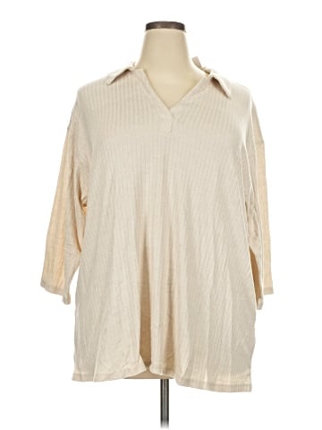 Lane Bryant 3/4 Sleeve Button-Down Shirt (view 1)
