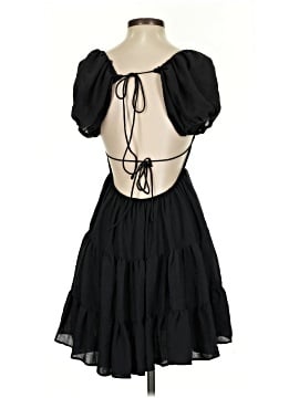 black floral backless dress Chione Black Floral Applique Backless Mini Dress, XL / Black main image 0