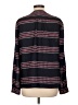Banana Republic 100% Polyester Stripes Black Long Sleeve Blouse Size L - photo 2