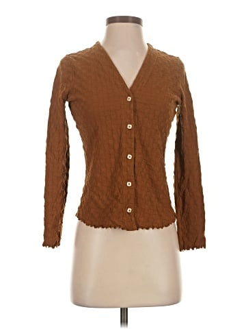Madewell V-Neck Cardigan in Checkerboard Jacquard (view 1)