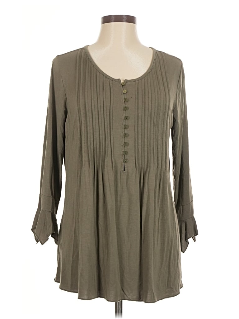 Pre-owned Laurie Felt Long Sleeve Blouse In Gray