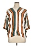 Moonbasa Stripes Orange Short Sleeve Blouse Size XL (estimated) - photo 1
