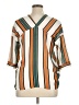 Moonbasa Stripes Orange Short Sleeve Blouse Size XL (estimated) - photo 2
