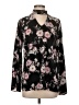 NY Collection 100% Polyester Floral Black Long Sleeve Blouse Size S - photo 1