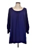 Susan Graver Blue 3/4 Sleeve Blouse Size L - photo 1