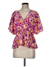 Shein 100% Polyester Purple Short Sleeve Blouse Size 8 - 10 - photo 1