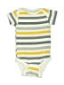 Gerber 100% Cotton Stripes Yellow Short Sleeve Onesie Size Newborn - photo 1