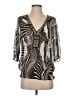 Kay Celine 100% Polyester Silver 3/4 Sleeve Blouse Size S - photo 1