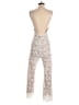 Grade & Gather 100% Polyester Animal Print White Jumpsuit Size S - photo 2