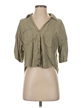 Zara 3/4 Sleeve Button-Down Shirt (view 1)