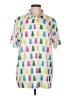 Assorted Brands Print White Short Sleeve Blouse Size L - photo 1