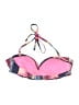 No Boundaries Stripes Blue Pink Swimsuit Top Size M - photo 2