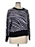 Torrid Animal Print Black Purple Pullover Sweater Size 1X Plus (1) - photo 1