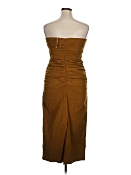 anthropologie brown strapless dress Long Seeve Rouched Cup Side Slit Bodycon Dress