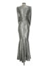 Talbot Runhof Metallic Silver Cocktail Dress Size 2 - photo 2