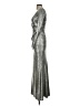 Talbot Runhof Metallic Silver Cocktail Dress Size 2 - photo 5
