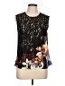 Kasper 100% Silk Floral Graphic Black Sleeveless Silk Top Size L (estimated) - photo 1