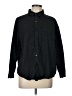 Unbranded Solid Black Long Sleeve Button-Down Shirt Size L - photo 1