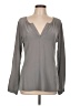 Nanette Lepore 100% Silk Gray Long Sleeve Silk Top Size L - photo 1