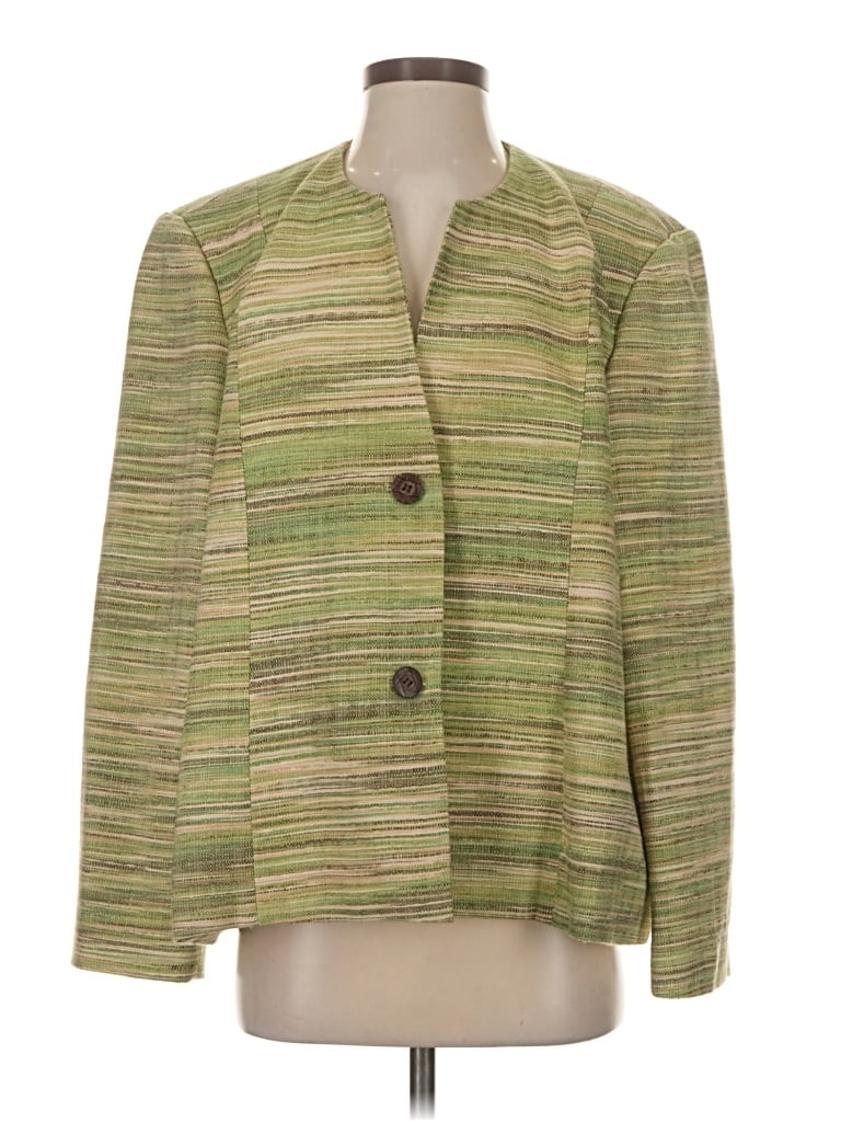 Pre-owned Alfred Dunner Blazer Jacket In Green
