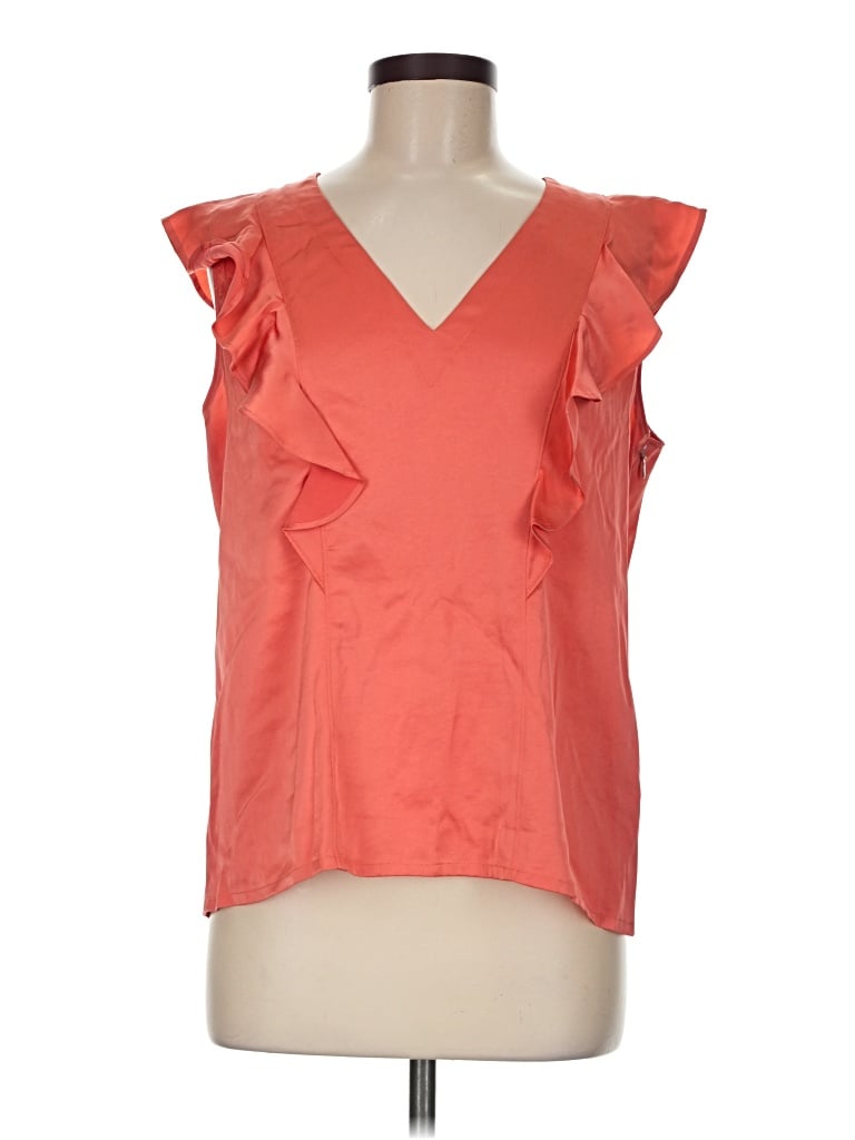 Pre-owned Hilton Hollis Sleeveless Blouse In Orange