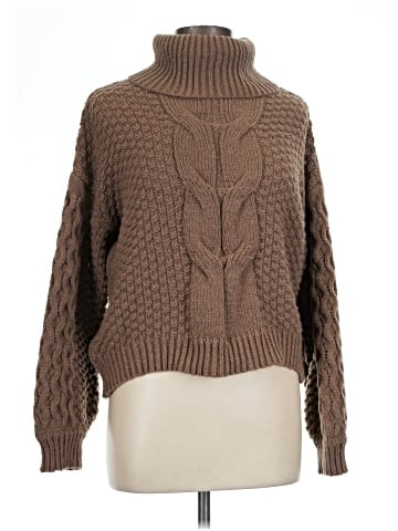 Woven Heart Turtleneck Sweater (view 1)
